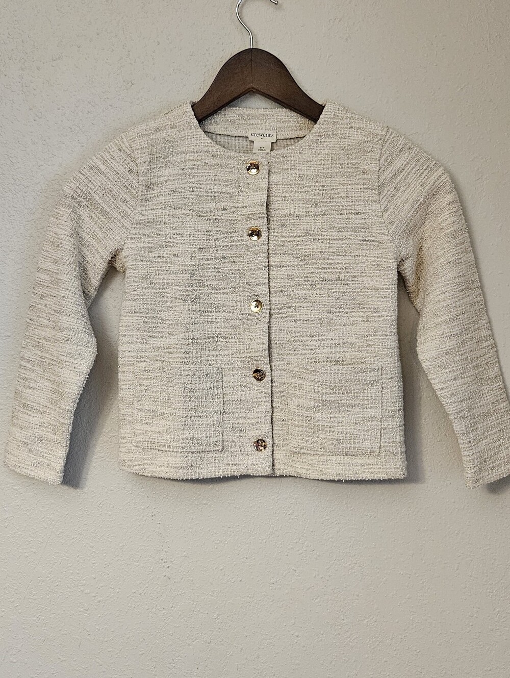 Crewcuts NWT Girls Tweed Button Jacket Cardigan Sz 6-7